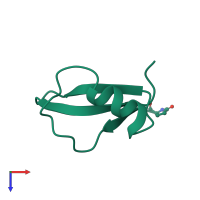 Monomeric assembly 1 of PDB entry 1brz coloured by chemically distinct molecules, top view.