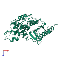 Imipenem-hydrolyzing beta-lactamase in PDB entry 1bue, assembly 1, top view.