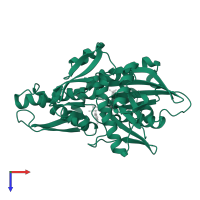 Heat shock cognate 71 kDa protein in PDB entry 1bup, assembly 1, top view.