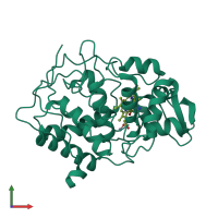 Monomeric assembly 1 of PDB entry 1bva coloured by chemically distinct molecules, front view.