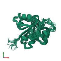 PDB entry 1bvh coloured by chain, ensemble of 15 models, front view.