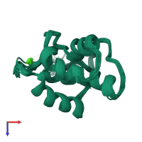 PDB entry 1c07 coloured by chain, ensemble of 20 models, top view.