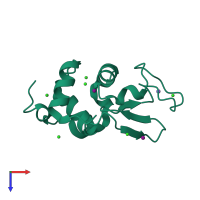 PDB entry 1c10 coloured by chain, top view.
