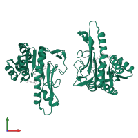 Phosphoribosylglycinamide formyltransferase in PDB entry 1c3e, assembly 1, front view.