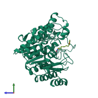 PDB entry 1c3s coloured by chain, side view.