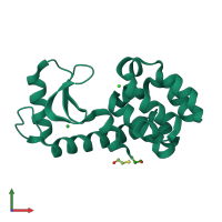 PDB entry 1c60 coloured by chain, front view.