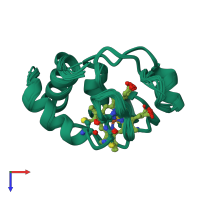 PDB entry 1c7m coloured by chain, ensemble of 20 models, top view.