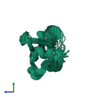 PDB entry 1c7v coloured by chain, ensemble of 20 models, side view.