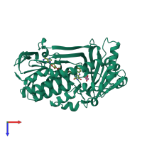 PDB entry 1cc4 coloured by chain, top view.