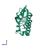 PDB entry 1ceh coloured by chain, side view.