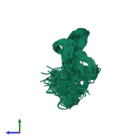 PDB entry 1cej coloured by chain, ensemble of 32 models, side view.