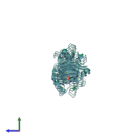 PDB entry 1cel coloured by chain, side view.