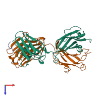 PDB entry 1cft coloured by chain, top view.