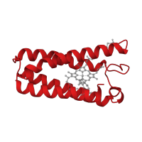 The deposited structure of PDB entry 1cgn contains 1 copy of CATH domain 1.20.120.10 (Four Helix Bundle (Hemerythrin (Met), subunit A)) in Cytochrome c'. Showing 1 copy in chain A.