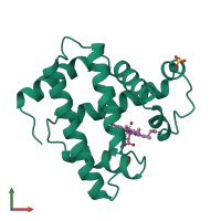 PDB entry 1cio coloured by chain, front view.
