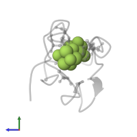 IRON/SULFUR CLUSTER in PDB entry 1clf, assembly 1, side view.