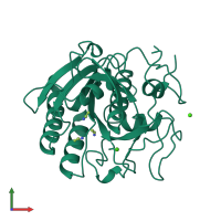 Monomeric assembly 1 of PDB entry 1cnm coloured by chemically distinct molecules, front view.