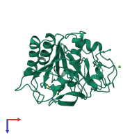 PDB entry 1cnm coloured by chain, top view.