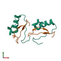 Hetero tetrameric assembly 1 of PDB entry 1cq4 coloured by chemically distinct molecules, front view.