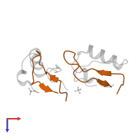 Subtilisin-chymotrypsin inhibitor-2A in PDB entry 1cq4, assembly 1, top view.