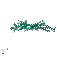 Homo trimeric assembly 1 of PDB entry 1cun coloured by chemically distinct molecules, top view.