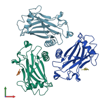 PDB entry 1czy coloured by chain, front view.