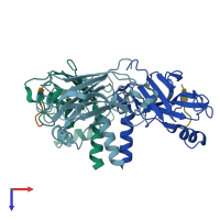 PDB entry 1czy coloured by chain, top view.