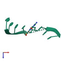 PDB entry 1d26 coloured by chain, top view.