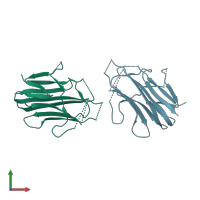 PDB entry 1d2q coloured by chain, front view.