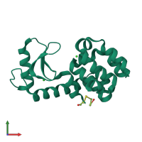 PDB entry 1d3f coloured by chain, front view.