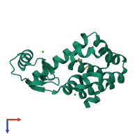 PDB entry 1d3f coloured by chain, top view.