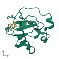 PDB entry 1d3w coloured by chain, front view.