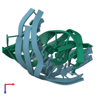 PDB entry 1d42 coloured by chain, ensemble of 5 models, top view.