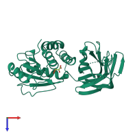 PDB entry 1d5r coloured by chain, top view.