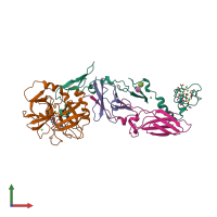 PDB entry 1dan coloured by chain, front view.