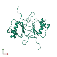 Homo dimeric assembly 1 of PDB entry 1dbd coloured by chemically distinct molecules, front view.