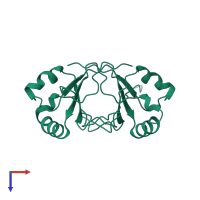 Regulatory protein E2 in PDB entry 1dbd, assembly 1, top view.