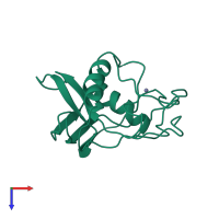 Monomeric assembly 1 of PDB entry 1def coloured by chemically distinct molecules, top view.