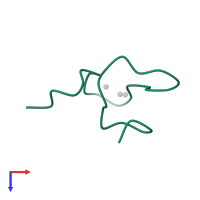 Metallothionein-1 in PDB entry 1dft, assembly 1, top view.