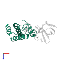Ferredoxin-thioredoxin reductase, catalytic chain in PDB entry 1dj7, assembly 1, top view.