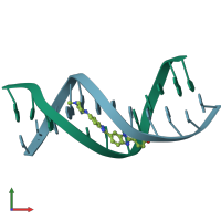 PDB entry 1dnh coloured by chain, front view.