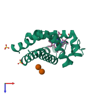 PDB entry 1do3 coloured by chain, top view.