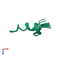 PDB entry 1dpk coloured by chain, ensemble of 16 models, top view.