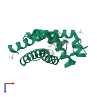 Myoglobin in PDB entry 1dwr, assembly 1, top view.