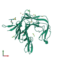 Monomeric assembly 1 of PDB entry 1dyp coloured by chemically distinct molecules, front view.