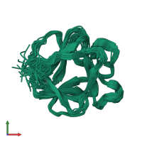 PDB entry 1dzc coloured by chain, ensemble of 24 models, front view.