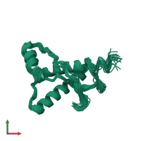 PDB entry 1e1u coloured by chain, ensemble of 20 models, front view.