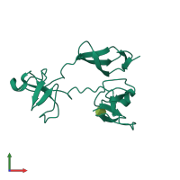 PDB entry 1e8b coloured by chain, front view.