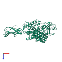 GH18 domain-containing protein in PDB entry 1edq, assembly 1, top view.