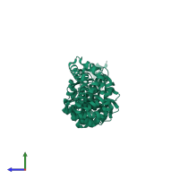 Importin subunit alpha in PDB entry 1ee4, assembly 1, side view.